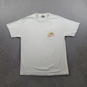 Old Guys Rule Shirt Men Large White Grunge Distressed Thrashed Fish Size Matters